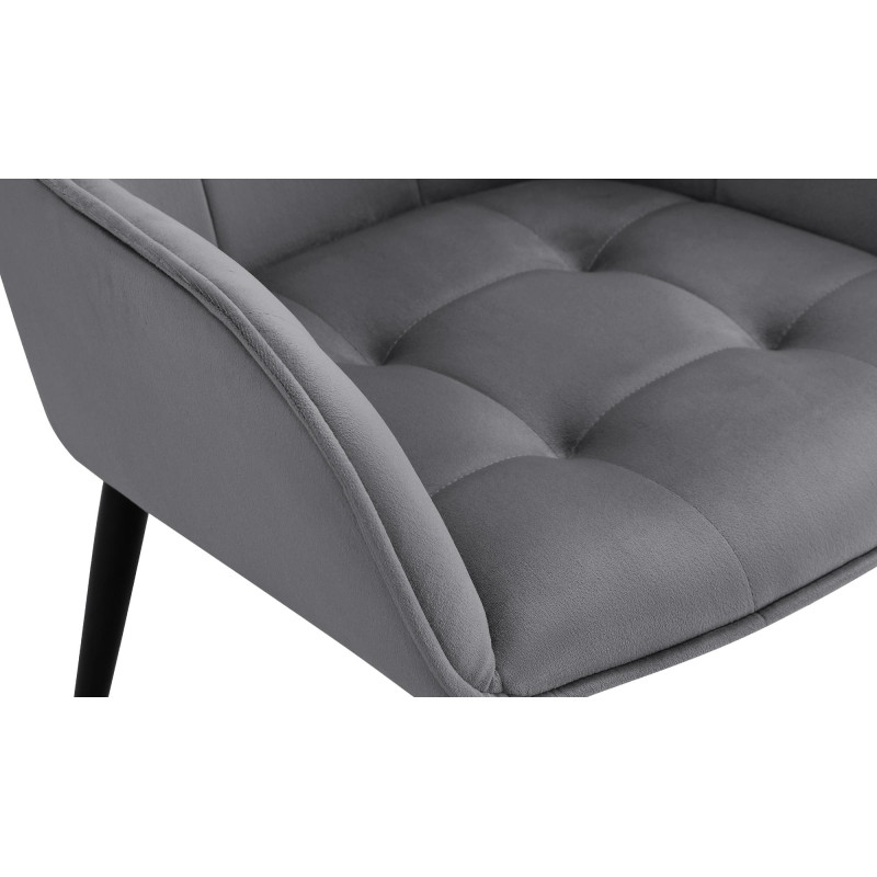 Chaise de salle à manger en velours Ferndale gris foncé