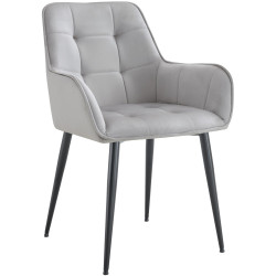 Chaise de salle à manger en velours Ferndale gris clair