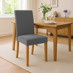 Chaise de salle à manger Ina Cord gris clair antique