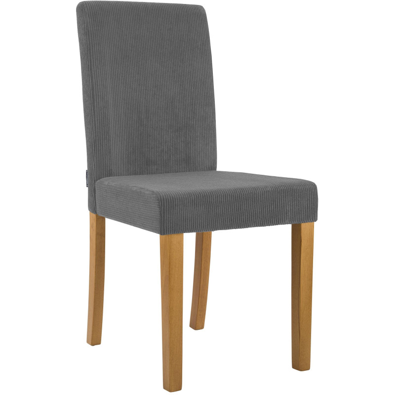 Chaise de salle à manger Ina Cord gris clair antique