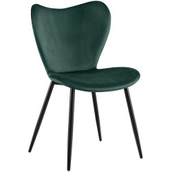 Chaise de salle à manger Maika en velours vert