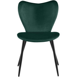 Chaise de salle à manger Maika, velours, verte