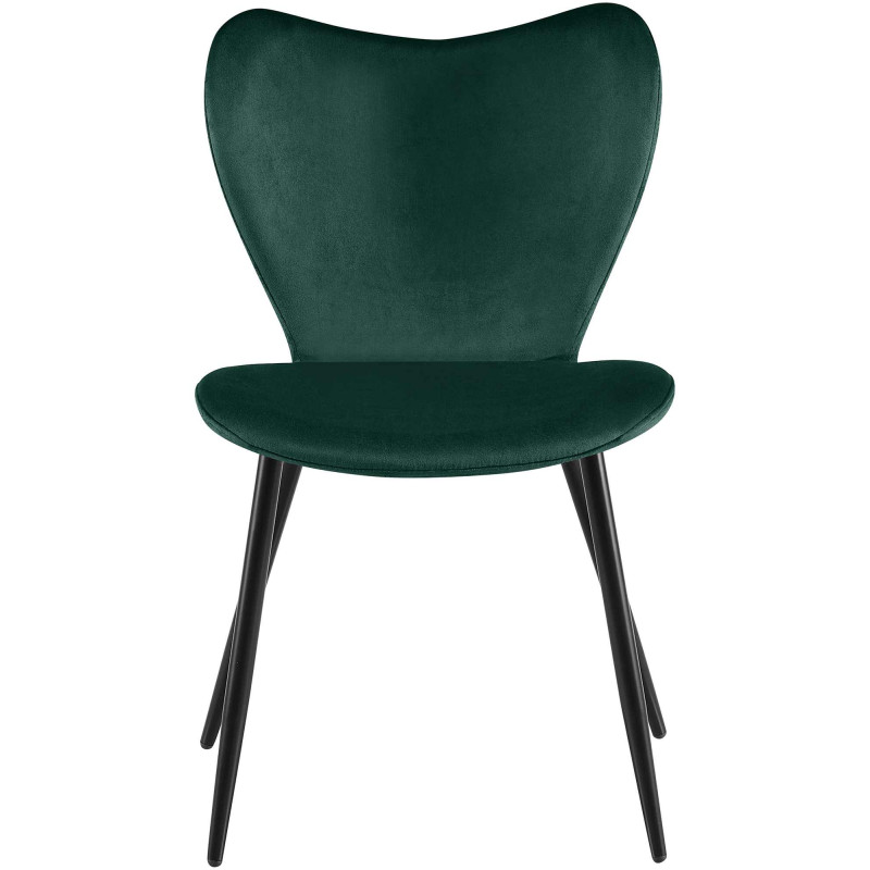 Chaise de salle à manger Maika en velours vert