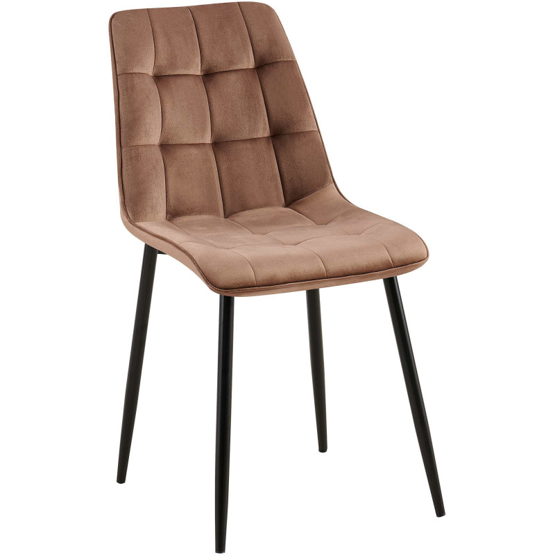 Chaise de salle à manger Gifford, velours, marron