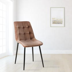Chaise de salle à manger Gifford en velours marron