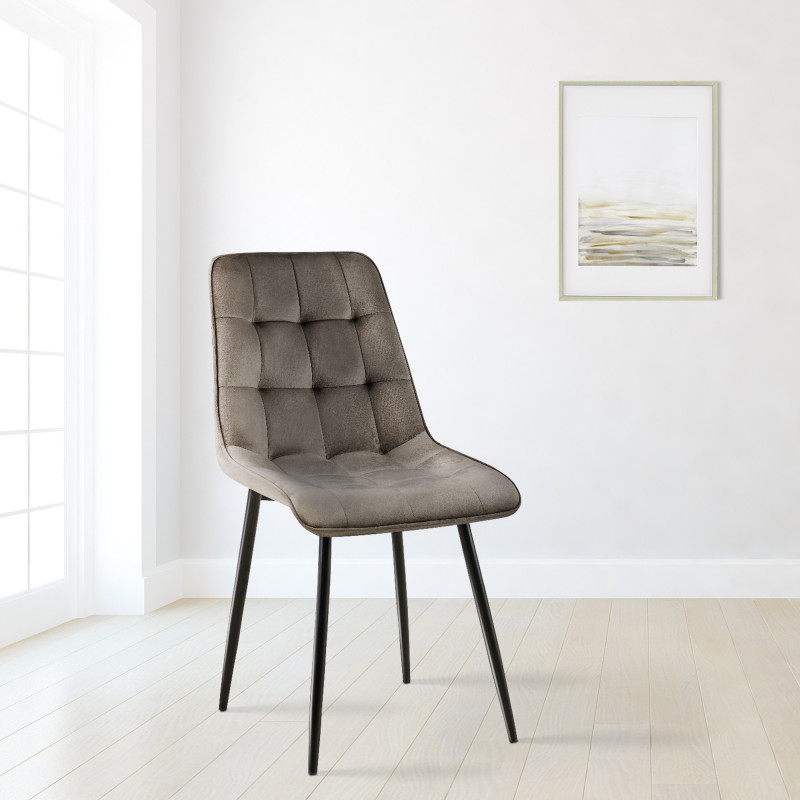 Chaise de salle à manger Gifford en velours anthracite