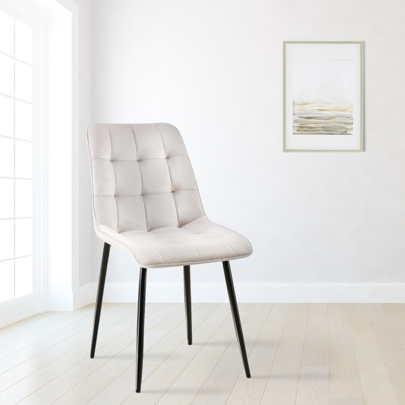 Chaise de salle à manger Gifford en velours gris