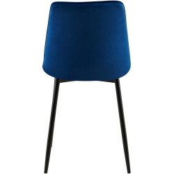 Chaise de salle à manger Gifford, velours, bleu foncé