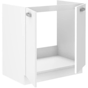 ATLAS Meuble sous-évier 2 portes - L 80 x H 82 x P52 cm - Décor blanc - Plan de travail non inclus