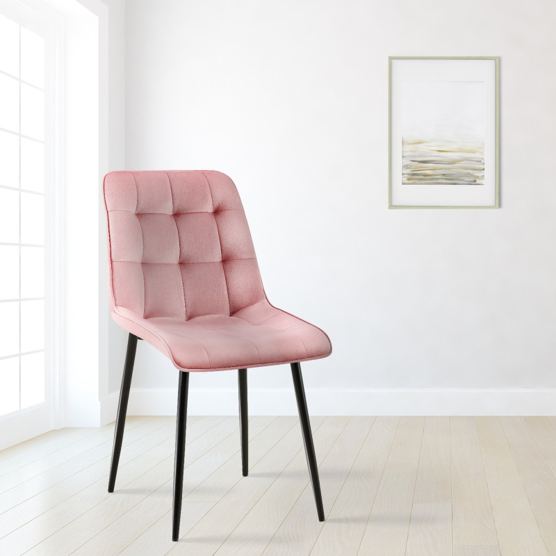 Chaise de salle à manger Gifford en velours rose
