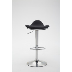 Tabouret de bar Shanghai tissu chromé noir