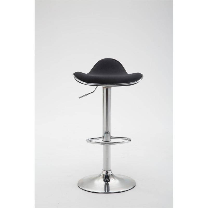 Tabouret de bar Shanghai tissu chromé noir