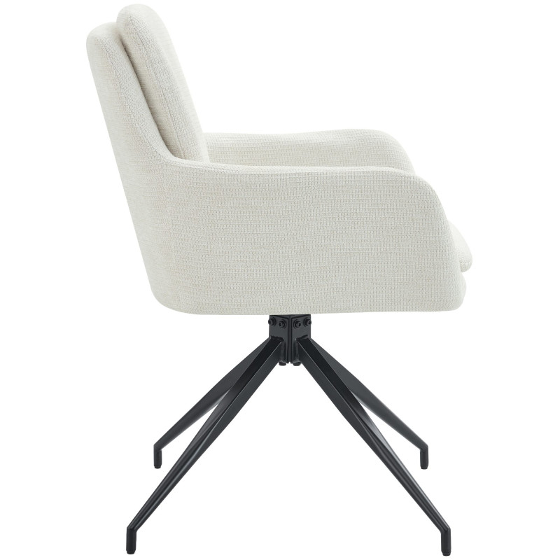 Chaise de salle à manger Pickett en tissu crème