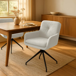 Chaise de salle à manger Pickett en tissu crème