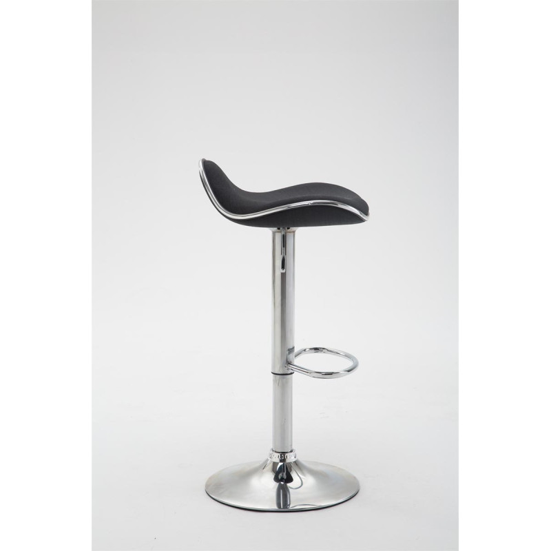 Tabouret de bar Shanghai tissu chromé noir