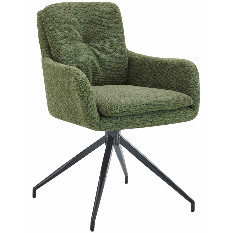 Chaise de salle à manger Pickett en tissu vert