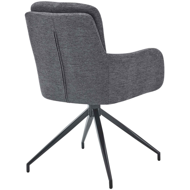 Chaise de salle à manger Pickett en tissu gris foncé
