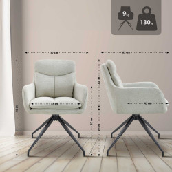 Chaise de salle à manger Somers en tissu crème