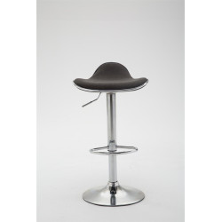 Tabouret de bar Shanghai tissu chromé gris foncé
