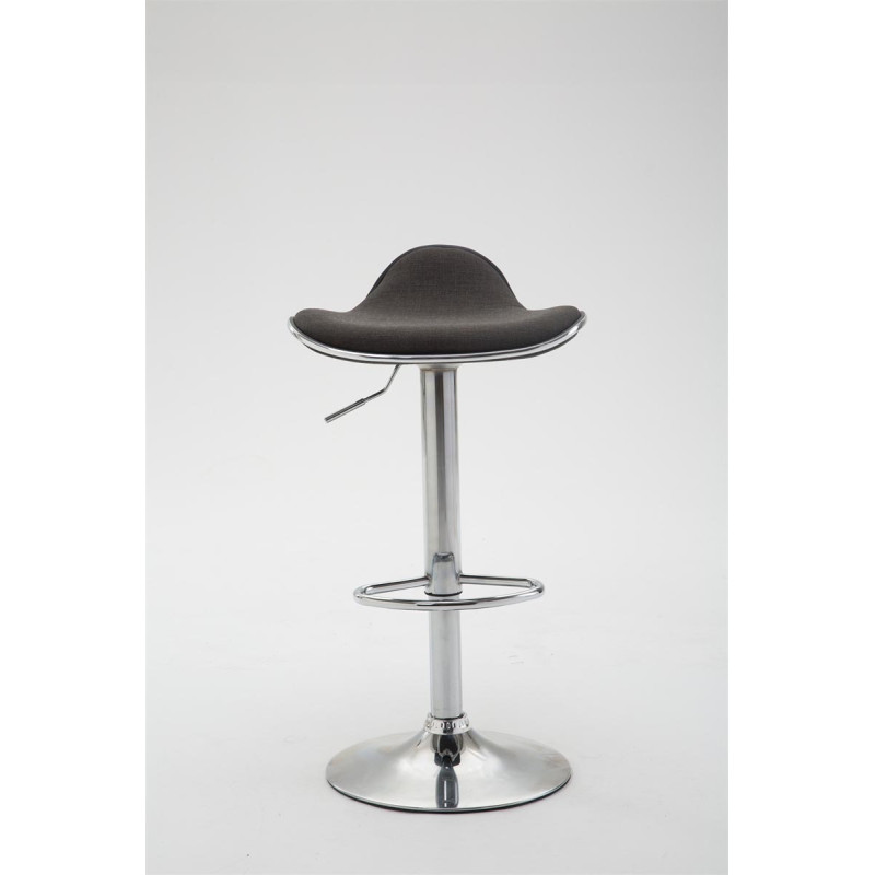 Tabouret de bar Shanghai tissu chromé gris foncé