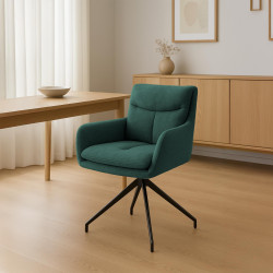 Chaise de salle à manger Somers en tissu vert