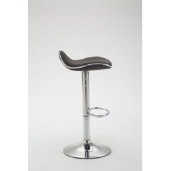 Tabouret de bar Shanghai tissu chromé gris foncé