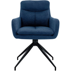 Chaise de salle à manger Somers en tissu bleu