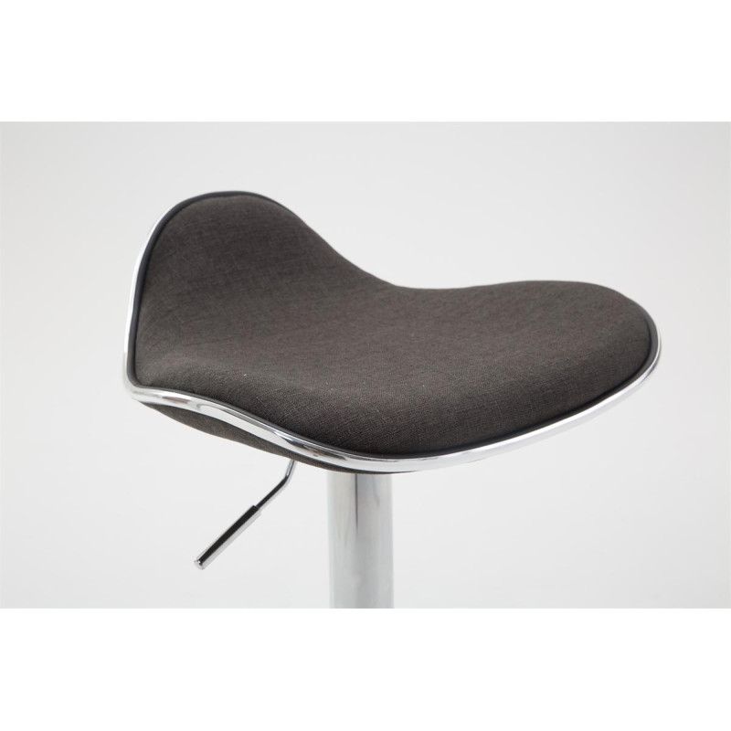Tabouret de bar Shanghai tissu chromé gris foncé