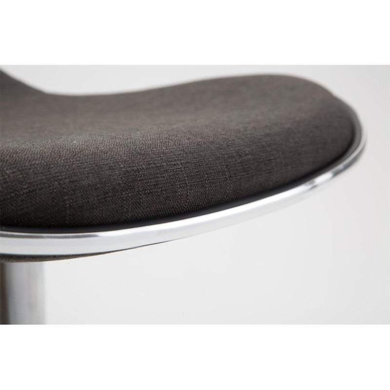 Tabouret de bar Shanghai tissu chromé gris foncé
