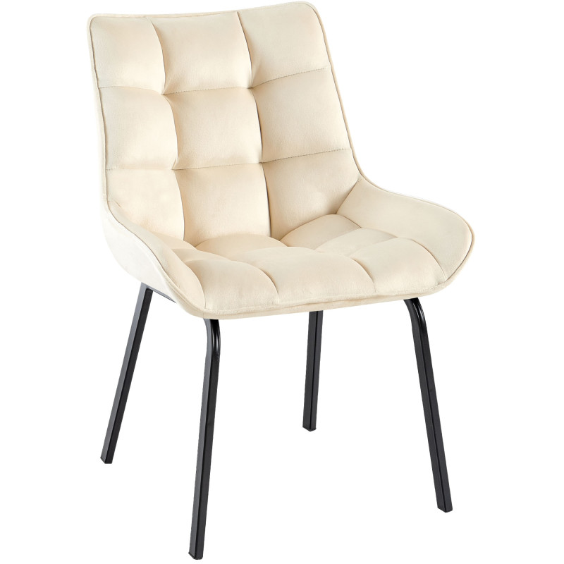 Chaise Saranda en velours crème