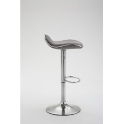 Tabouret de bar Shanghai tissu chromé gris clair