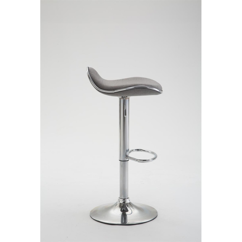 Tabouret de bar Shanghai tissu chromé gris clair