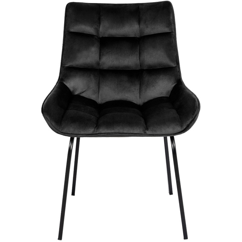 Chaise Saranda en velours noir