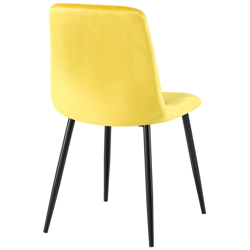 Lot de 2 chaises de salle à manger Clairton en velours jaune