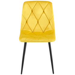 Ensemble de 2 chaises de salle à manger Clairton en velours jaune