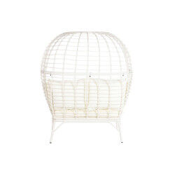 Chaise de jardin DKD Home Decor 130 x 68 x 146 cm rotin synthétique Acier Blanc