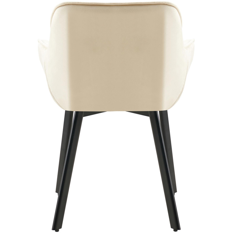 Ensemble de 2 chaises de salle à manger Antigo en velours crème