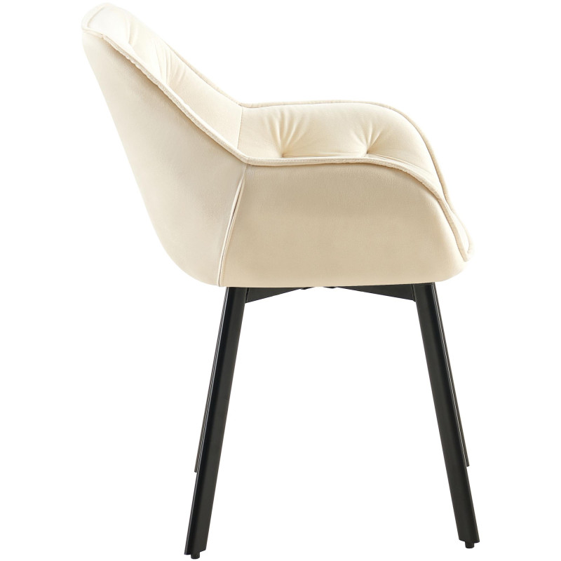 Lot de 2 chaises de salle à manger Antigo velours crème