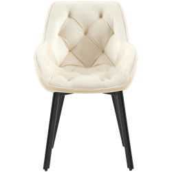 Lot de 2 chaises de salle à manger Antigo velours crème