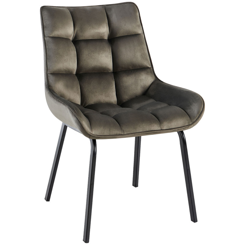 Fauteuil Saranda en velours anthracite