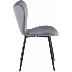 Chaise de salle à manger Maika en velours gris foncé