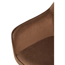 Lot de 2 chaises de salle à manger Boise en velours marron