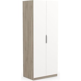 Armoire GHOST - Décor chene kronberg et blanc mat - 2 Portes - L.79,4 x P.51,1 x H. 203 cm - DEMEYERE