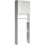 Meuble rangement dessus machine a laver AMANDA - 2 portes - Blanc brillant - L63 x P24 x H187 cm