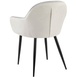 Lot de 2 chaises de salle à manger Boise velours gris