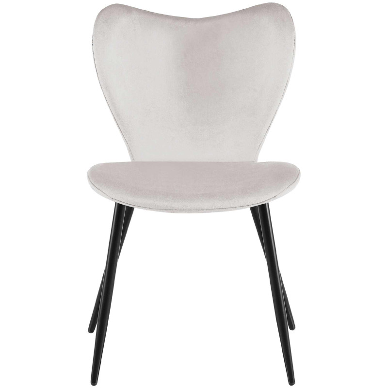 Chaise de salle à manger Maika, velours gris