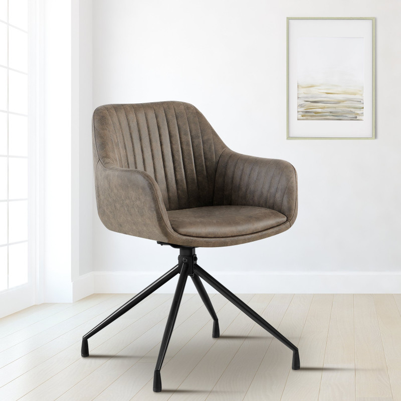 Chaise de salle à manger grise vintage Welby