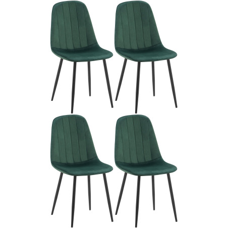 Ensemble de 4 chaises de salle à manger Baxter en velours vert