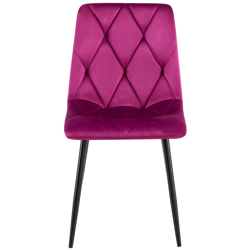 Ensemble de 2 chaises de salle à manger Clairton en velours violet