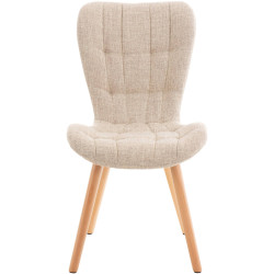 Lot de 2 chaises Elda tissu crème